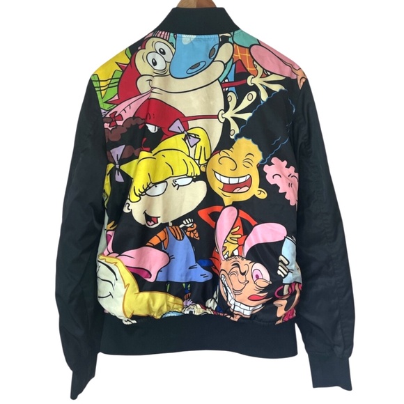 Members Only Nickelodeon Reversible Jacket Rugrats Ren & Stimpy Cartoon 2017 S - Picture 2 of 12